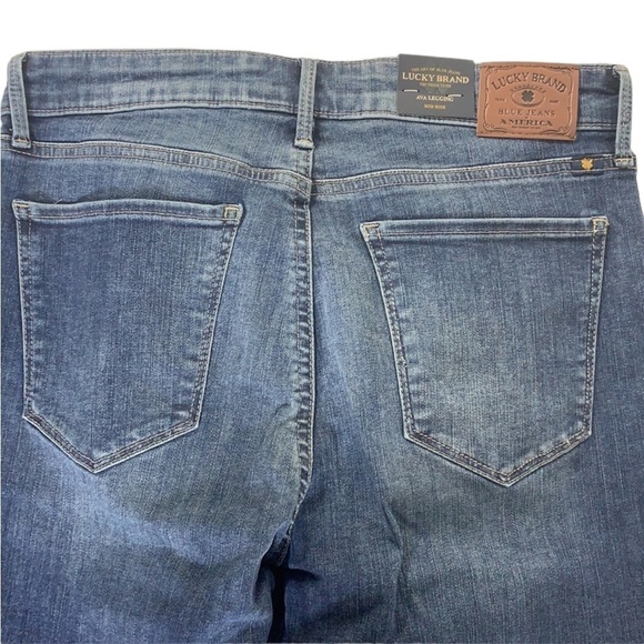 - NWT Lucky Brand Blue Ava Midrise Distress Jean Leggings skinny - Picture 6 of 9